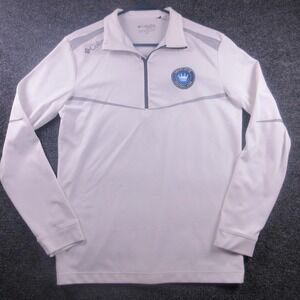 Charlotte FC Sweatshirt Mens Small White MLS Soccer Columbia Quarter Zip Golf